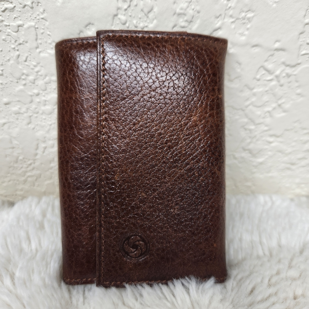 Vintage Samsonite Brown Full Grain Leather Wallet Key Holder - Picture 2 of 9